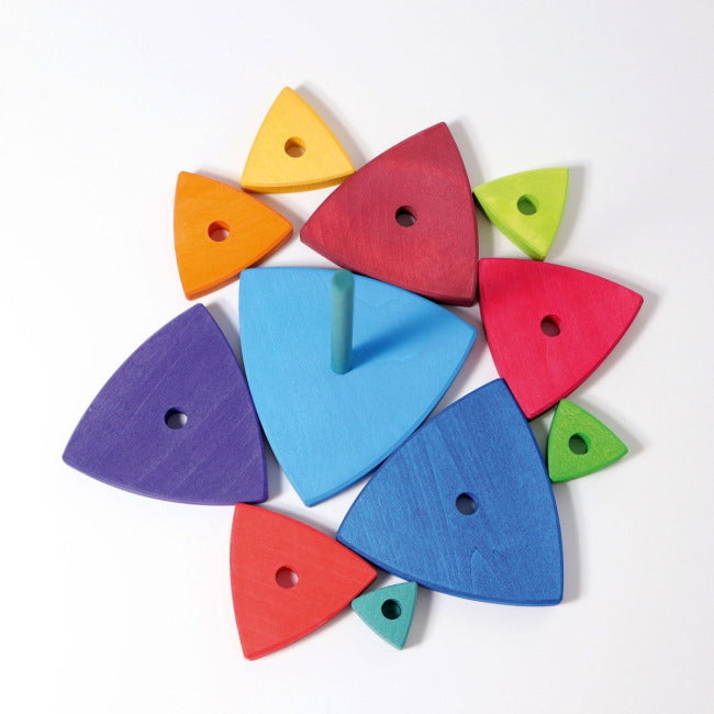 Grimm&#39;s | Triangular Stacking Tower | Large Rainbow