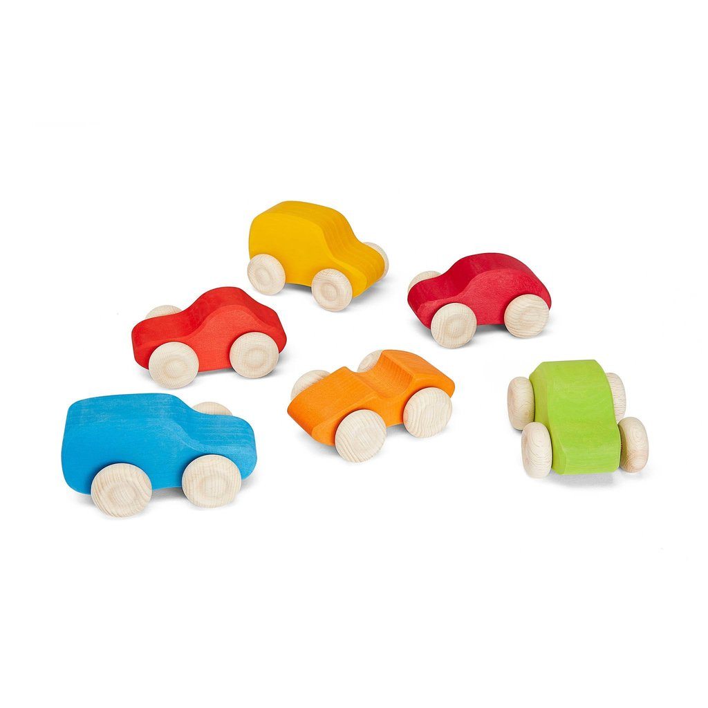 Grimm&#39;s | Coloured Wooden Cars | 6 Pieces