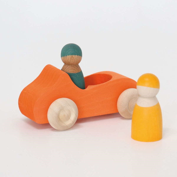 Grimm&#39;s | Convertible Car | Large | Orange with Two Friends