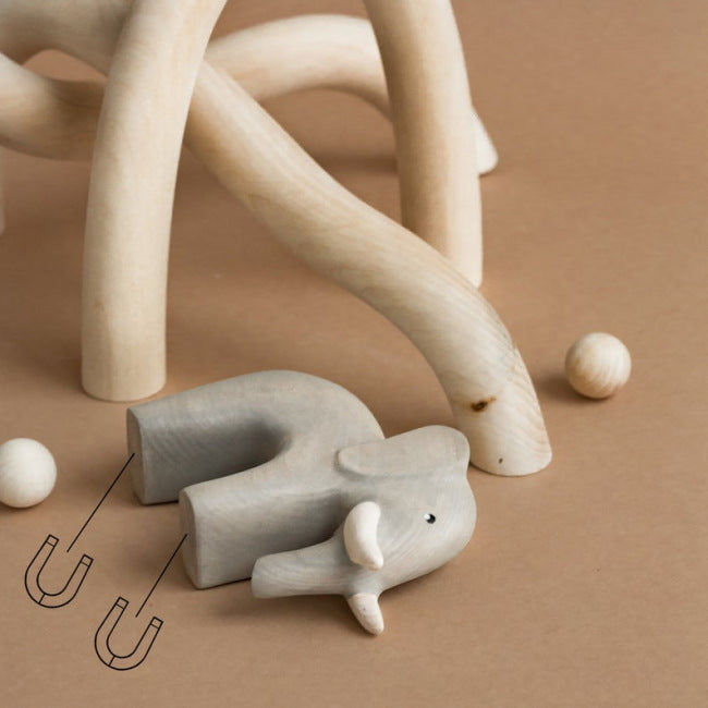 Iz Vetvey | Wooden Elephant Toy with embedded magnets