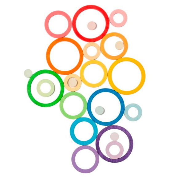 Grapat | Nest Rings | 24 Pieces | Concentric gradient rainbow wooden toys