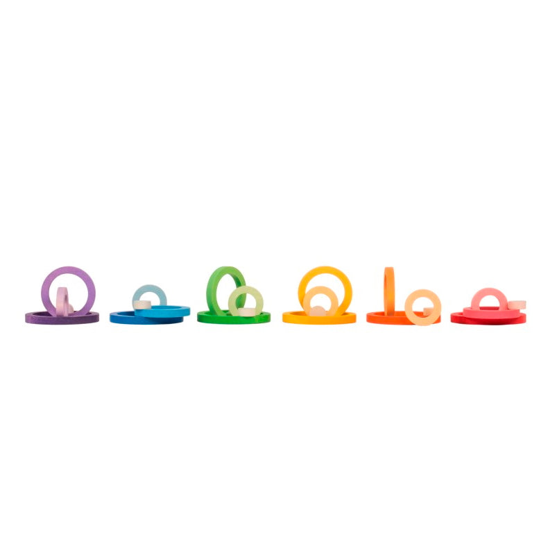 Grapat | Nest Rings | 24 Pieces | Concentric gradient rainbow wooden toys