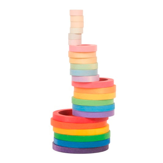 Grapat | Nest Rings | 24 Pieces | Concentric gradient rainbow wooden toys