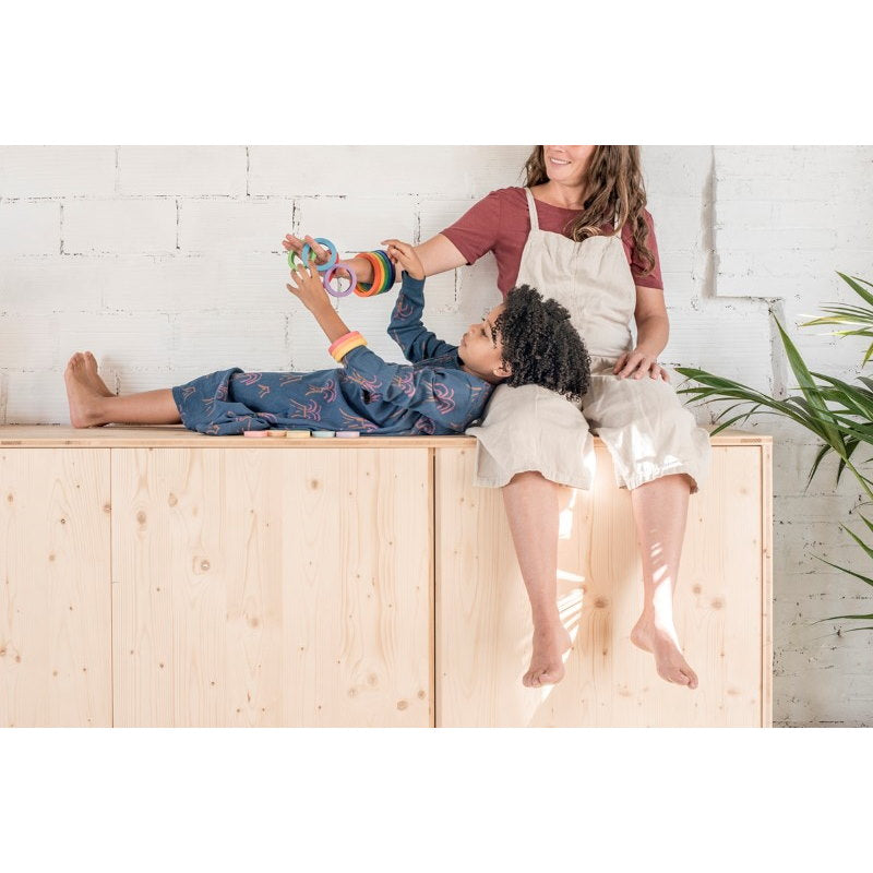 Grapat | Nest Rings | 24 Pieces | Concentric gradient rainbow wooden toys