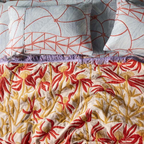 Kip and Co x Bábbarra | Kunkurra | Linen Fitted Sheet | Single Bed