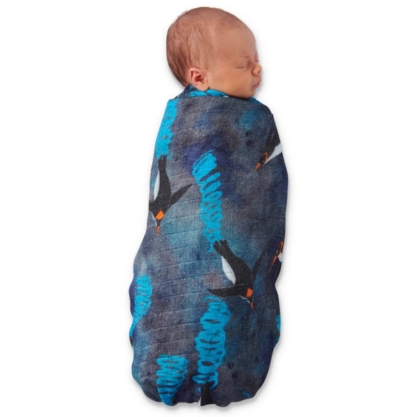 Kip and Co Bamboo Baby Swaddle Deep Dive Milk Tooth