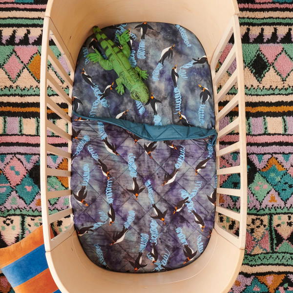 Kip and Co Quilted Cot Bedspread Deep Dive Milk Tooth