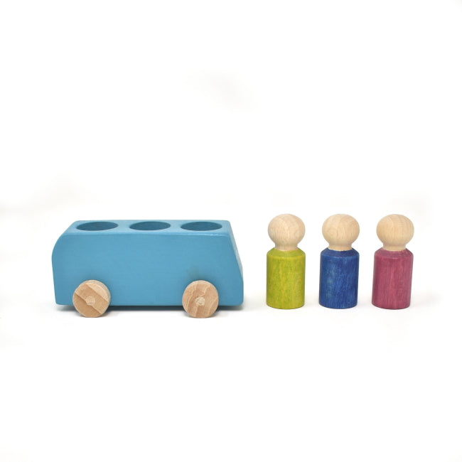 Lubulona | Bus Blue with three peg people