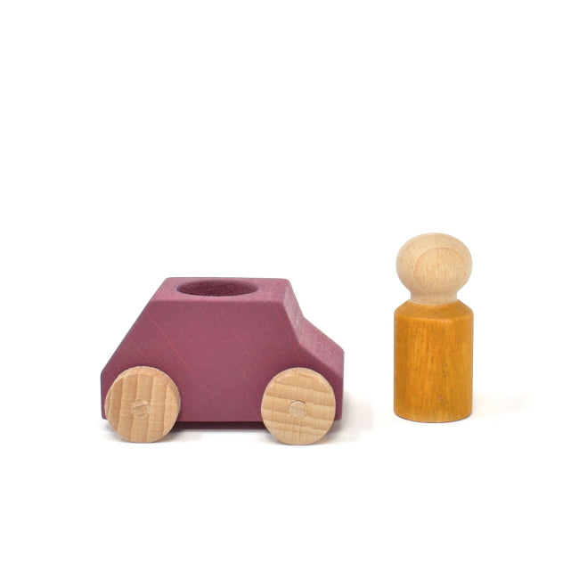 Lubulona | Car in Plum with Mustard Figure