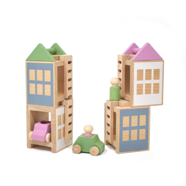 Lubulona | Town Spring City Maxi wooden toys cars houses peg people