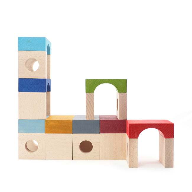 Lubulona | Tunnel Blocks Tibidabo wooden toys for use with cars trains buses roads