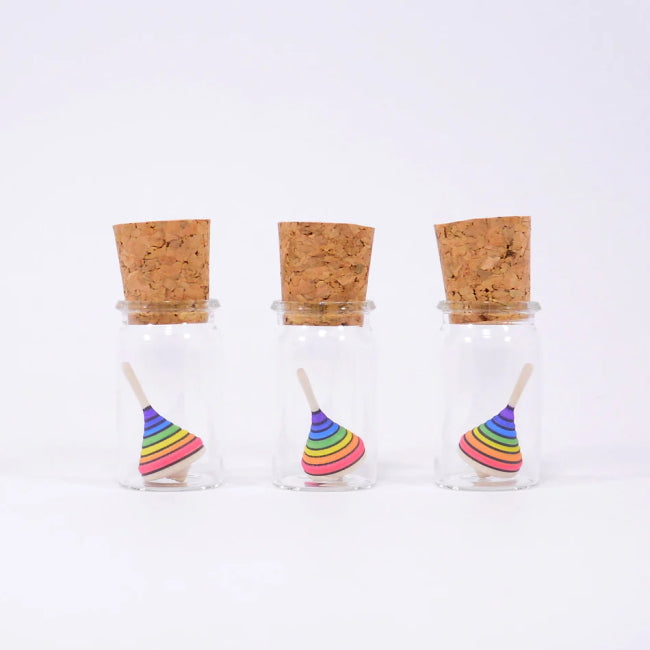 Mader | Miniature Spinning Top in Glass | Rainbow at Milk Tooth