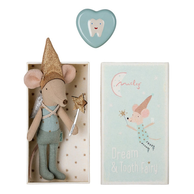 Maileg | Mouse Tooth Fairy Blue in Box at Milk Tooth