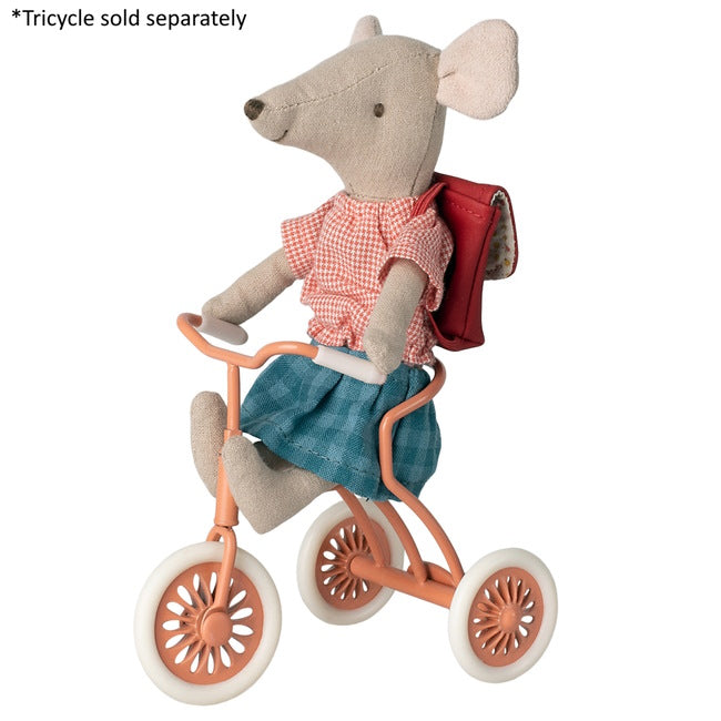 Maileg | Mouse Tricycle Big Sister with Bag Red at Milk Tooth