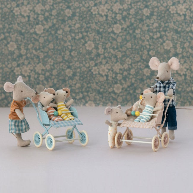 Maileg | Stroller Baby Mice Mint at Milk Tooth