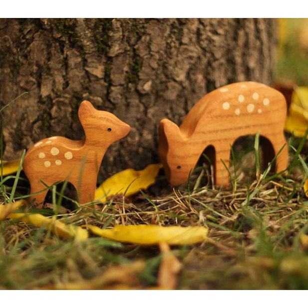 Mikheev | Deer & Fawn wooden toys at Milk Tooth