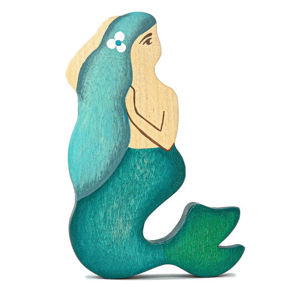 Mikheev | Mermaid with Teal Hair Light wooden toy at Milk Tooth