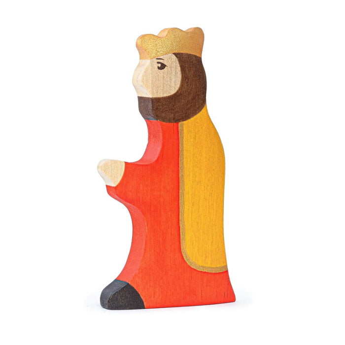 Mikheev | People | King in Orange &amp; Yellow wooden toy figurine at Milk Tooth