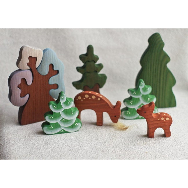 Mikheev | Tree | Small Fir with Snow wooden toy at Milk Tooth
