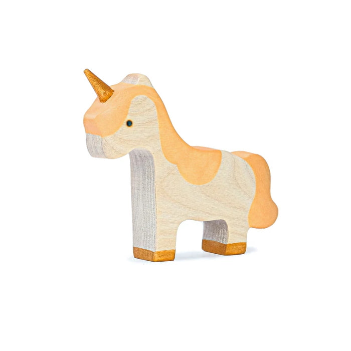Mikheev | Unicorn Baby in Apricot &amp; White wooden toy at Milk Tooth