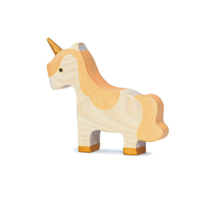 Mikheev | Unicorn Baby in Apricot &amp; White wooden toy at Milk Tooth
