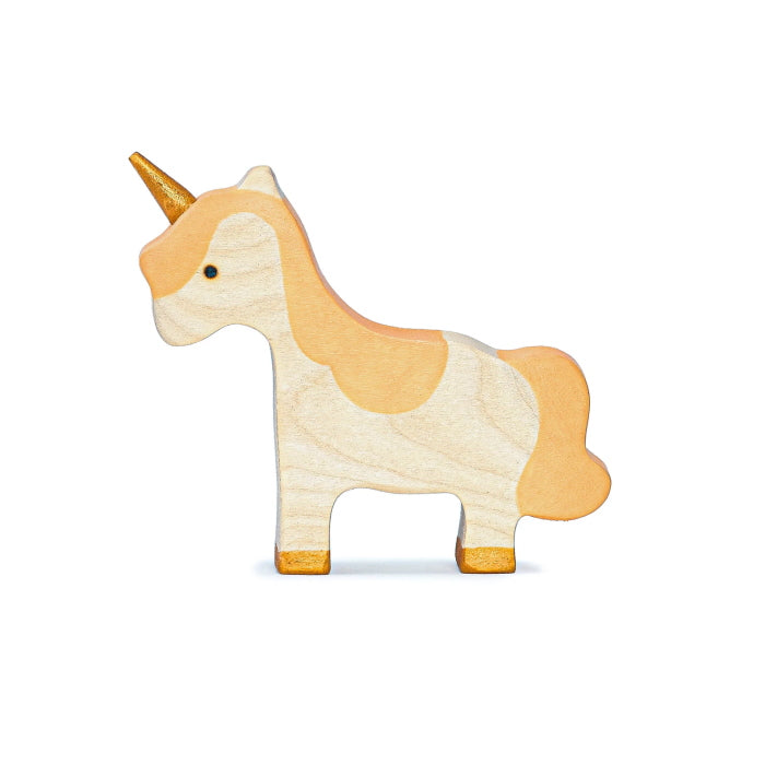 Mikheev | Unicorn Baby in Apricot &amp; White wooden toy at Milk Tooth