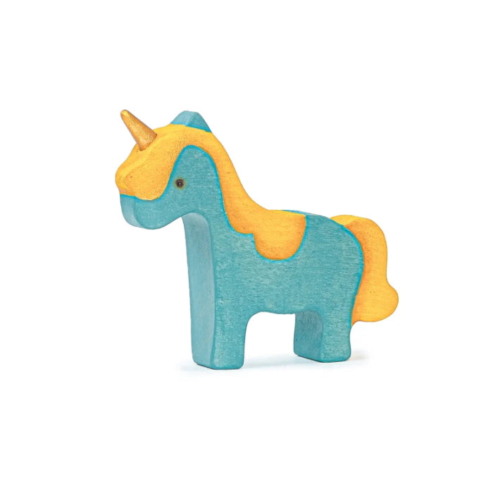 Mikheev | Unicorn Baby in Yellow &amp; Blue wooden toy at Milk Tooth