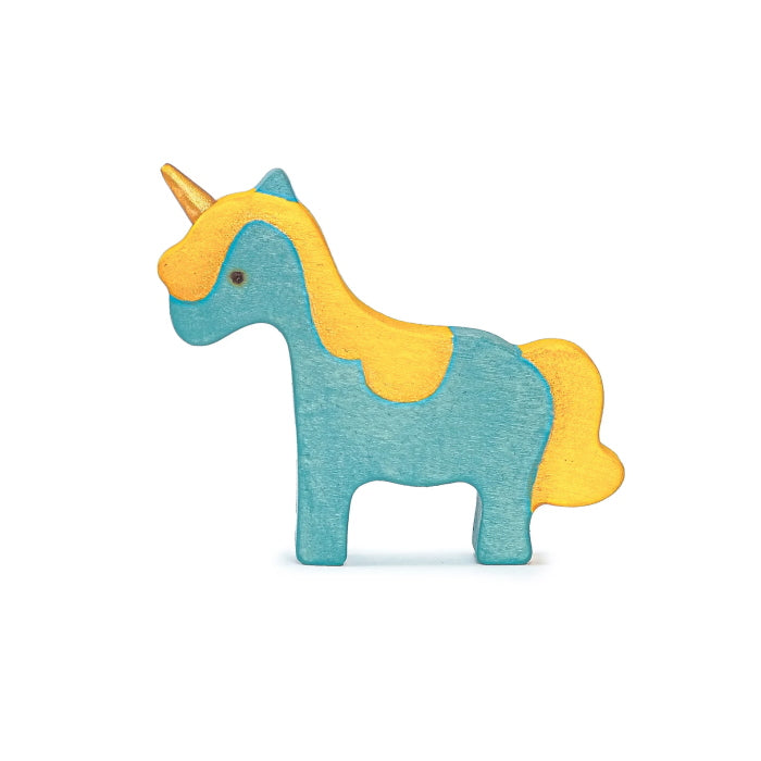 Mikheev | Unicorn Baby in Yellow &amp; Blue wooden toy at Milk Tooth