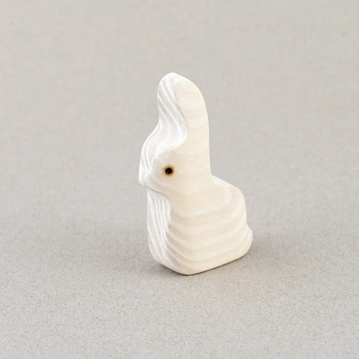 Mikheev | White Hare or Rabbit wooden toy at Milk Tooth