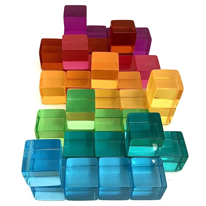 Papoose | Lucite Cubes 40 Bright Blocks with Tray at Milk Tooth