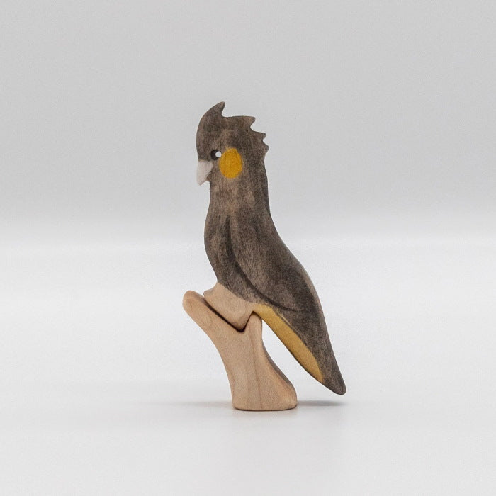 NOM Handcrafted | Yellow Tailed Black Cockatoo with Branch at Milk Tooth