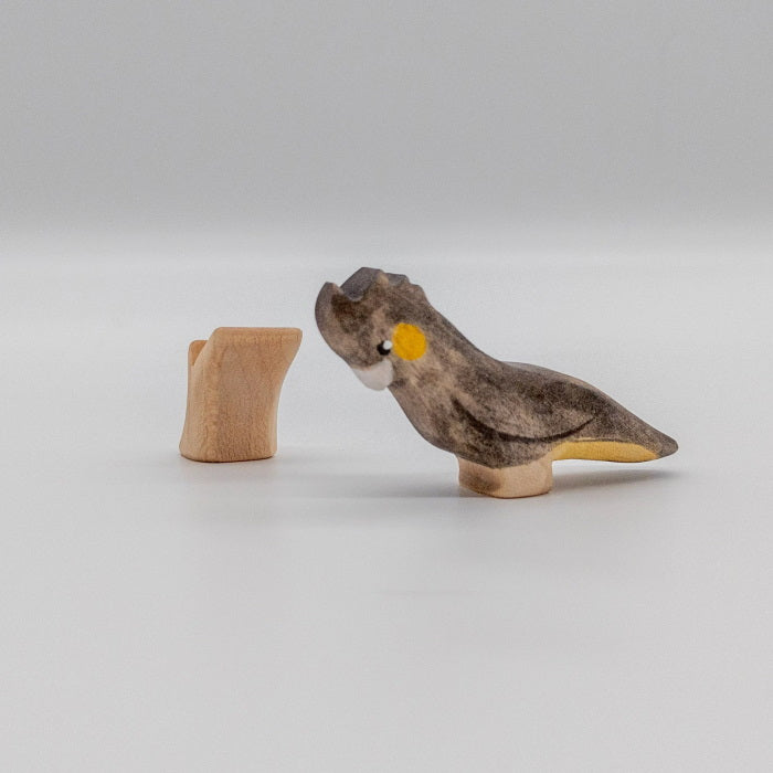 NOM Handcrafted | Yellow Tailed Black Cockatoo with Branch at Milk Tooth