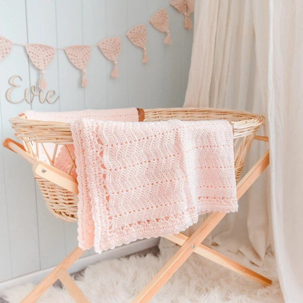 O.B. Designs | Hand Crocheted Baby Blanket | Peach