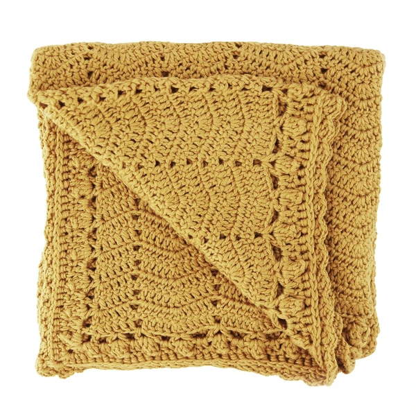 O.B. Designs | Hand Crocheted Baby Blanket | Turmeric