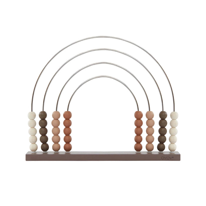 OYOY Abacus Rainbow toy Dark Choko colours at Milk Tooth