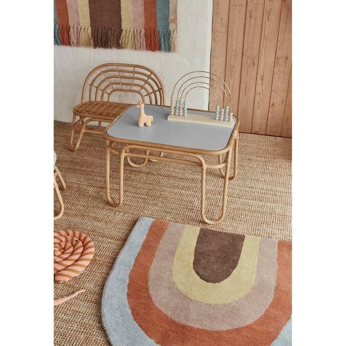 OYOY | Wooden Toy | Rainbow Abacus | styled with rainbow wall rug hanging and rainbow rug