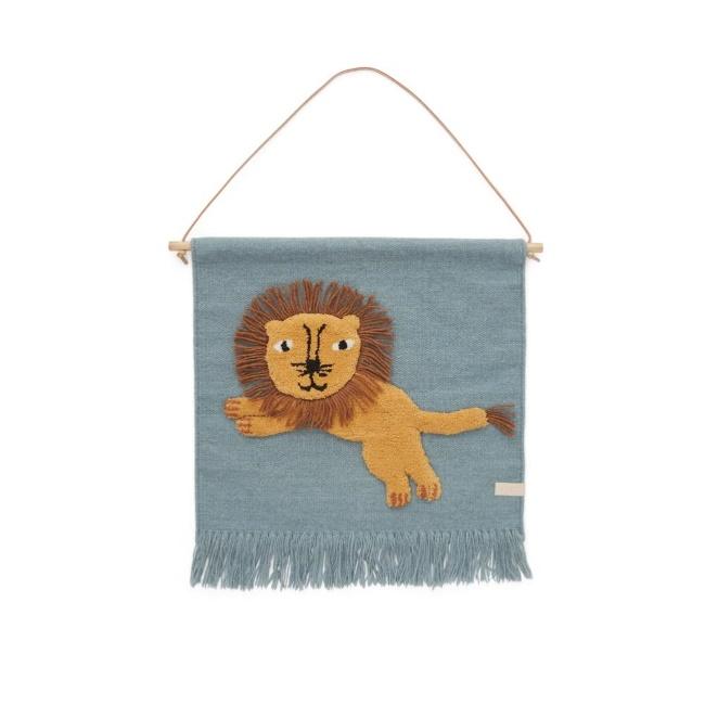 OYOY Living Design | Lion | Wall Hanging | Tourmaline Blue