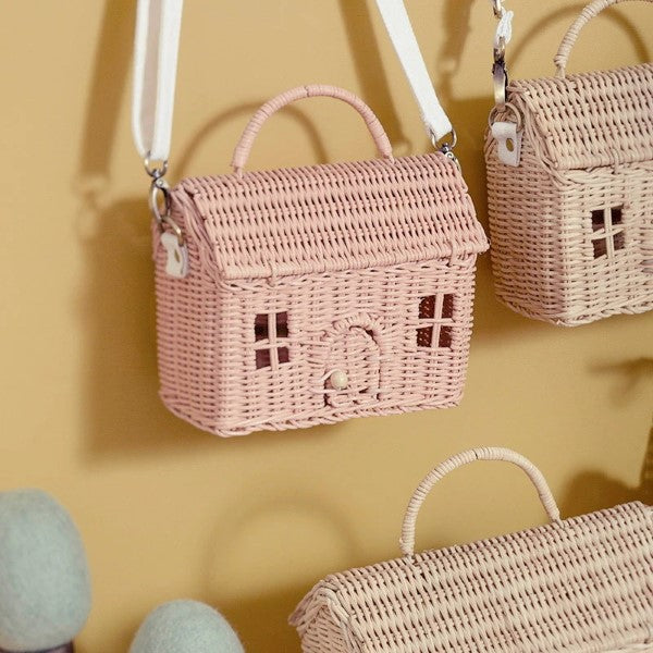 Olli Ella | Casa Bag | Rose Pink Rattan Basket