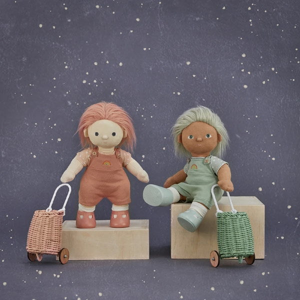Olli Ella | Dinkum Doll Luggy Basket | Rose and Mint | Cricket Birdie