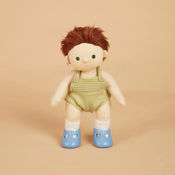 Olli Ella | Dinkum Doll Shoes | Heron Blue on Pumpkin