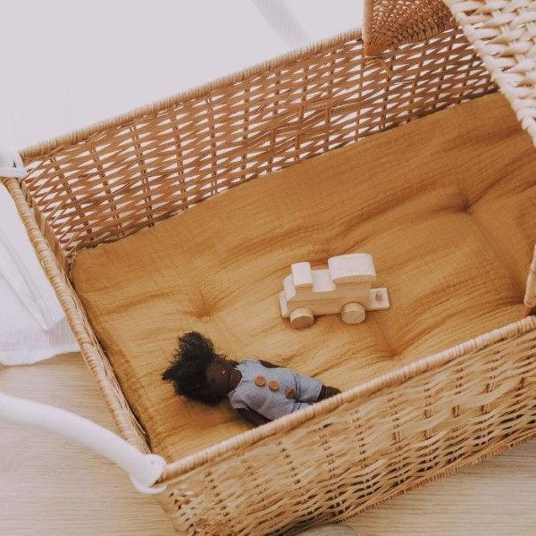 Olli Ella | Strolley Mattress | Mustard doll's pram insert pad