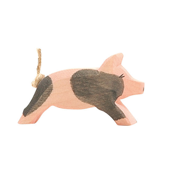 Ostheimer | Wooden Toy | Spotted Piglet Running | Baby Pig
