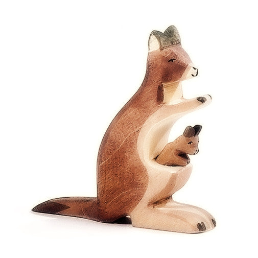 Ostheimer Kangaroo with Baby Joey Wooden Toy