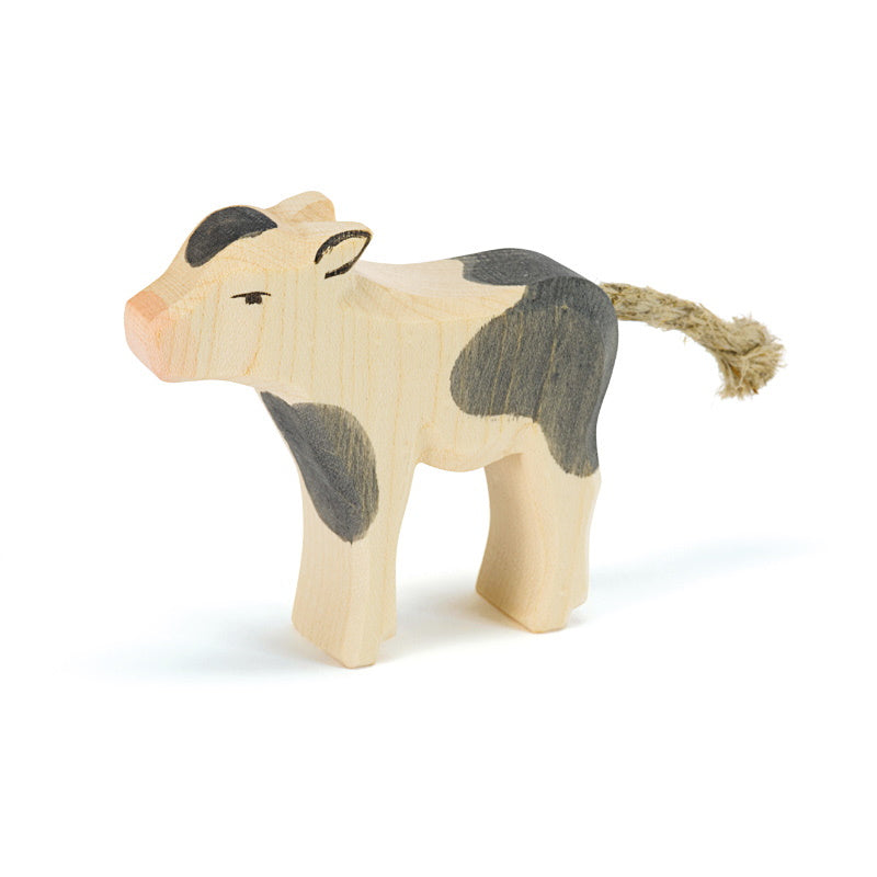 Ostheimer | Wooden Toy | Cows | Calf Black and White Standing
