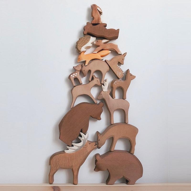 Ostheimer | Wooden Toy | Bear Standing Head Down in stack of animals