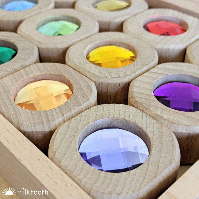 Papoose Bitcoin Blocks Geothe wooden blocks with jewels