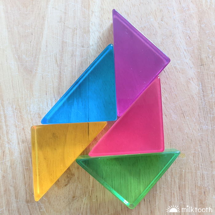 © Milk Tooth Papoose | Large Lucite Triangles | 24 Pieces with Tray