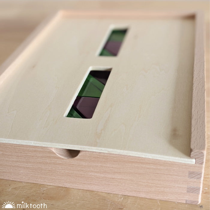 © Milk Tooth Papoose | Large Lucite Triangles | 24 Pieces with Tray