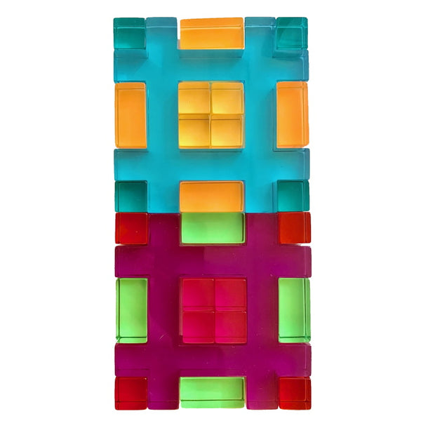 100 Pcs Rainbow Acrylic Building Blocks Gem Cubes Blocks Crystal Rainbow  Blocks