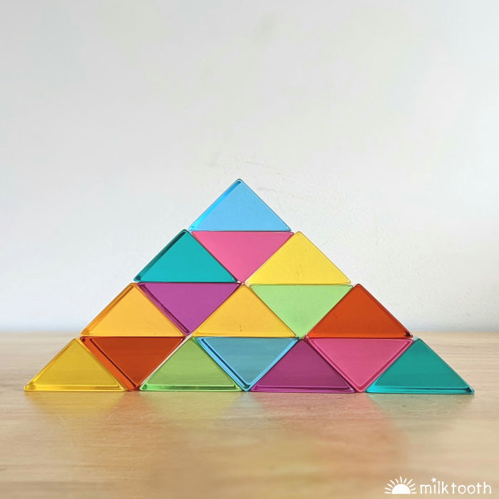 © Milk Tooth Papoose | Lucite Small Triangles | 32 Pieces with Tray